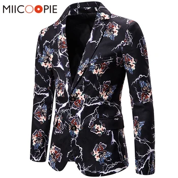 

Euro Size Suit Men Blazer Men Fashion Butterfly Print Single Breasted Blazers Homme Business Casual Mens Printed Blazer Jacket