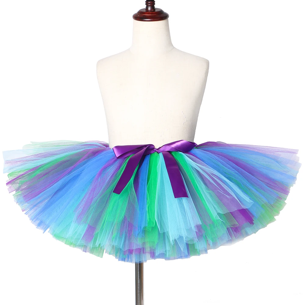 Mermai/юбка-пачка с павлином для девочек пышная детская юбка-пачка для дня рождения, фатиновая юбка для маленьких девочек балетная танцевальная мини-юбка для девочек