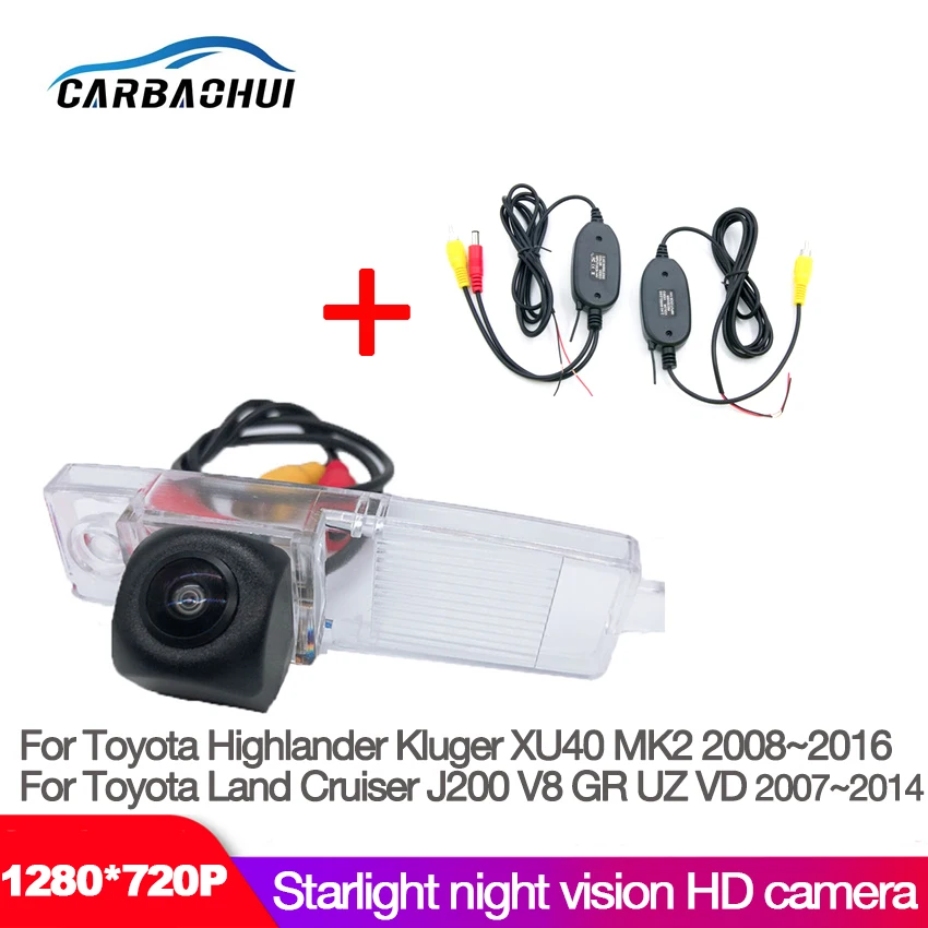 Автомобильная камера заднего вида с ночным видением для Toyota Highlander Kluger XU40 MK2 2008 ~ 2016