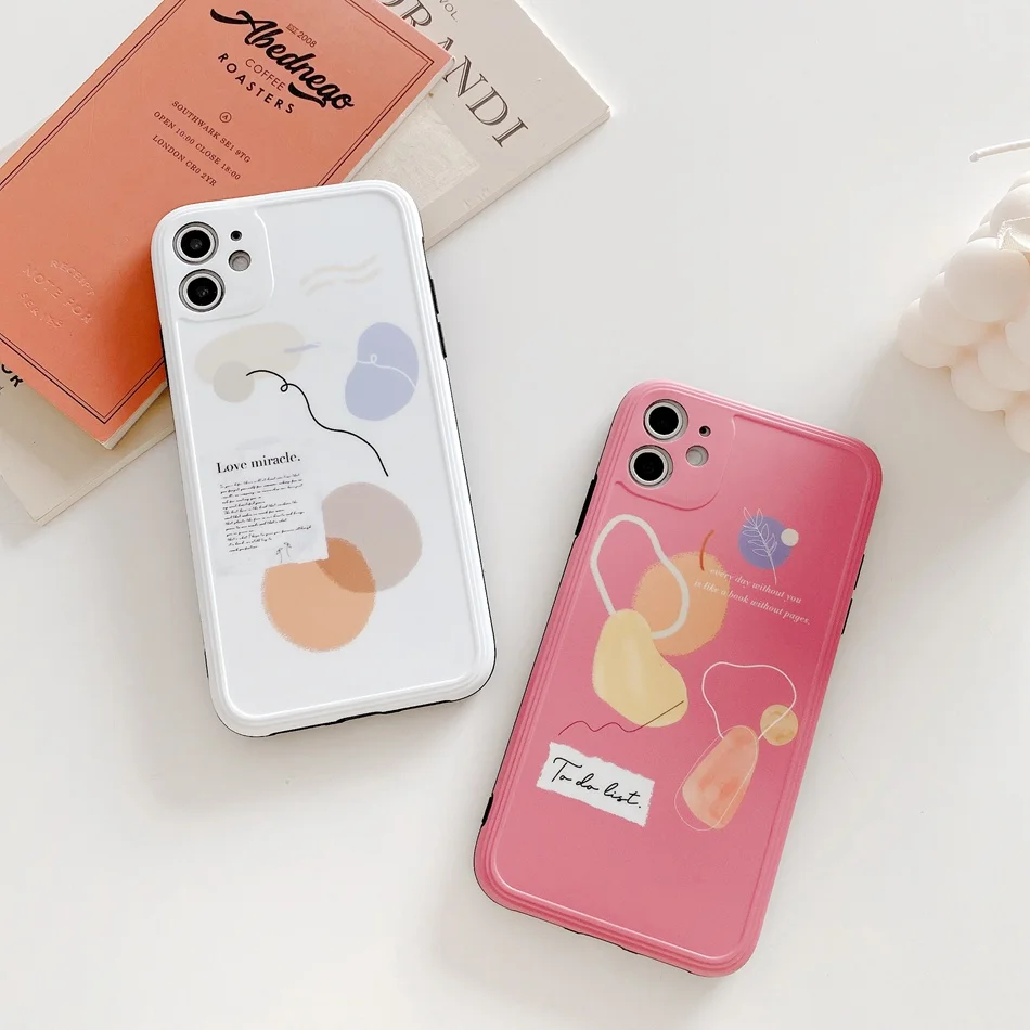 

For iPhone 11 Pro XS Max XR X Case Luxuly Fashion Abstract Geometry Phone Case For iPhone SE 8 7 Plus Soft TPU Shockproof Cover