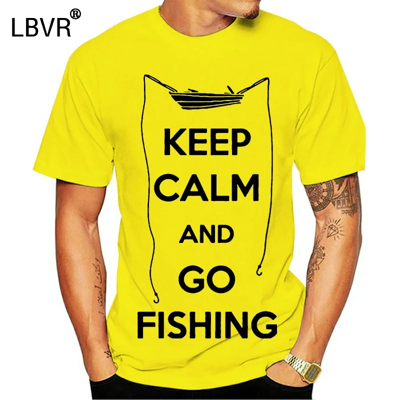 Футболка Keep Calm and Go Fishinger забавная футболка с рыбками новая брендовая мужская