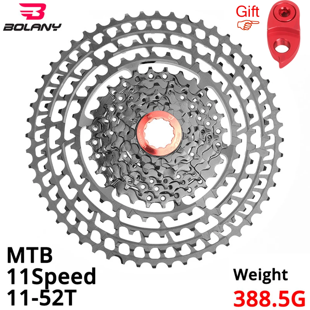 Кассета Bolany MTB 11 скоростей 52T SLR широкое соотношение 388 5 г Ультралегкая K7 в CNC