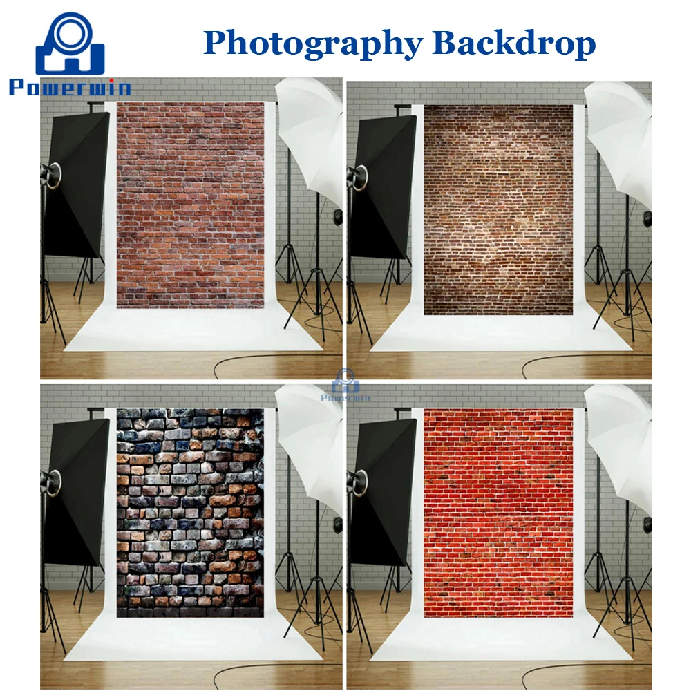 Фотофон Powerwin виниловый 80x125 см 150x210 180x250 деревянная стена пол кирпичи Свадебный на