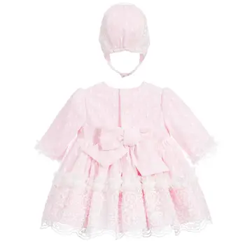 

2PCS Girl Summer Pink Dress Set Cute Pink Dress Vintage Spanish Dress for Baby Girls 100% Quality Cotton