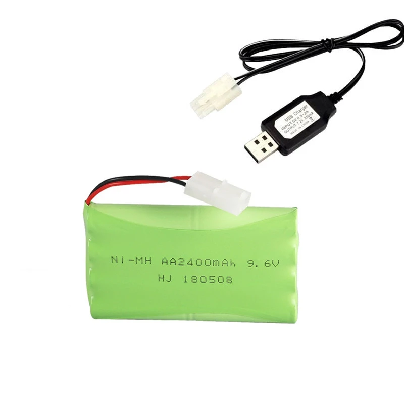 Navy Blue Модель H) Ni-MH 9,6 v 2400mah батарея+ USB зарядное устройство для Rc игрушки автомобиль Танк Поезд Робот Лодка пистолет AA 9,6 v перезаряжаемый аккумулятор - Цвет: Navy Blue