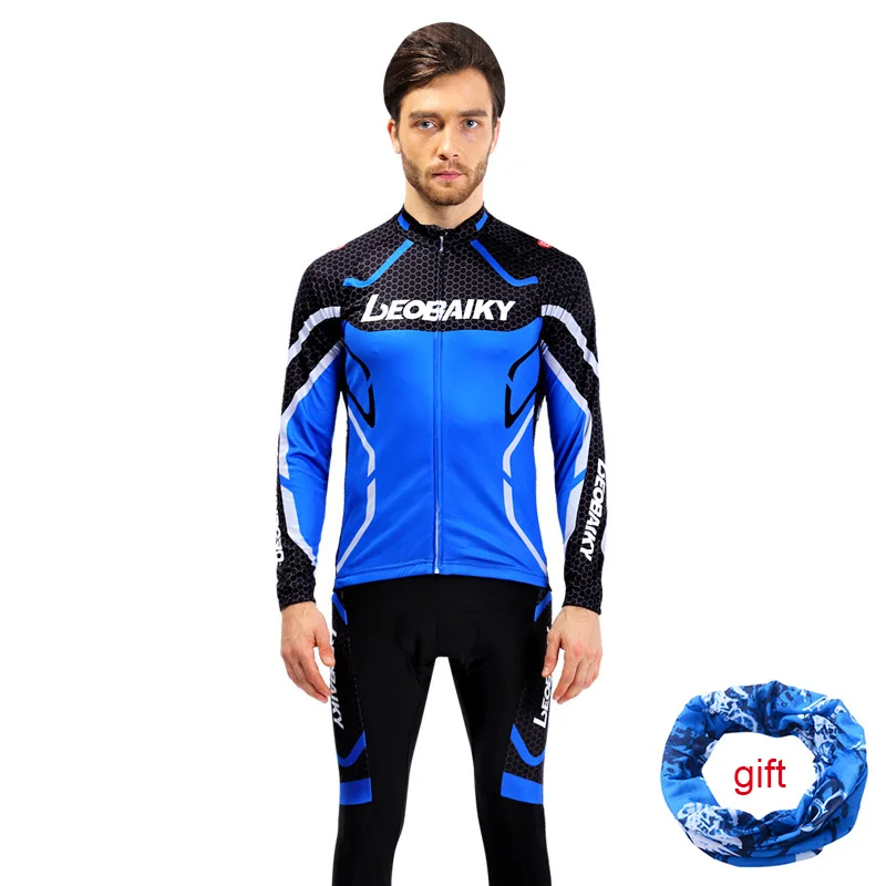 LB16-07 HSSEE модная велосипедная одежда костюм весна осень дышащий и удобный Велоспорт Джерси Набор унисекс человек комплект одежды для велосипедиста - Цвет: LB16-07