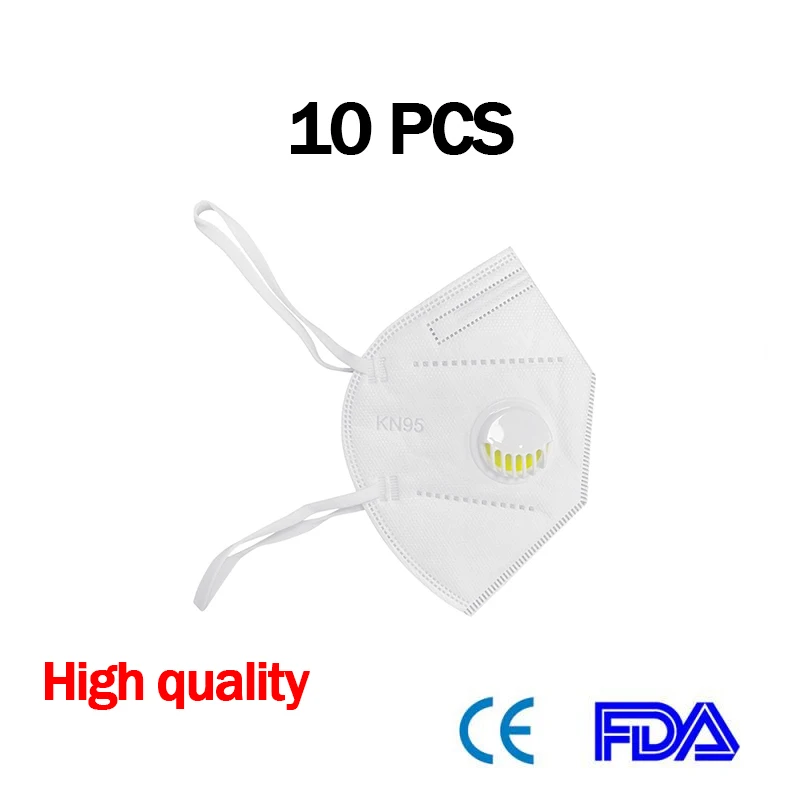 

10PCS kn95 n95 MASK Safey Protect Anti PM2.5 Anti Particle KN95 Mask Cycling Face Mask Protection Dust Masks Breathing valve