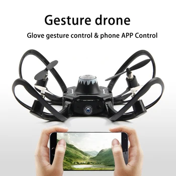 

Gloves Gesture Control RC Drone With Camera Drones Quadcopter Helicopter WIFI FPV Gesture Sensing Foldable Pocket Mini Drone