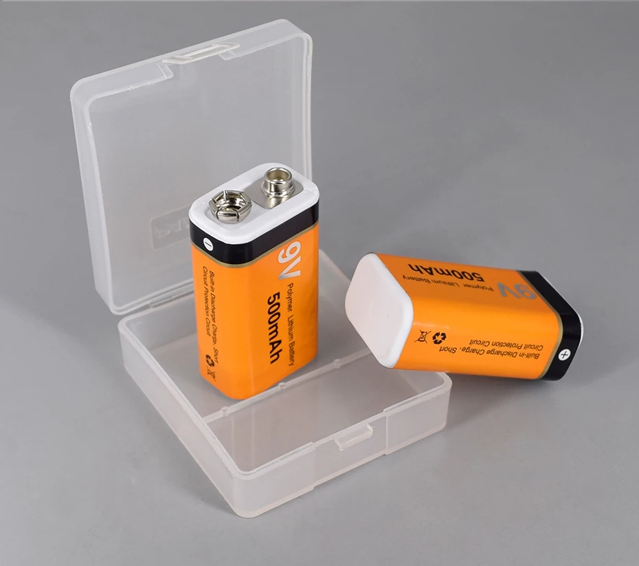 PALO 9V Rechargeable Battery 500mAh 9V Lithium rechargeable battery 9v 6f22 Li-ion batteries for Mrophone 9v Battery