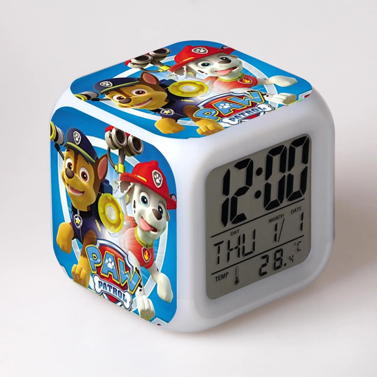 02 Paw Patrol Аниме Фигурка модель светодиодный Будильник Patrulla Paw patrol красочный флэш сенсорный светильник Мультяшные Фигурки игрушки Рождество - Цвет: 02