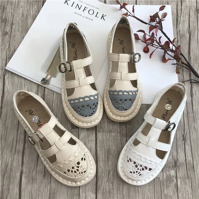 

Japanese casual big shoes Korean version of the art and women's women's single shoes flat women's shoes