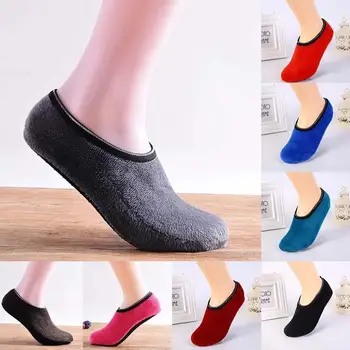 

Plus Velvet Thick Floor Socks Autumn And Winter Non-slip Floor Warm Cotton Sock For Boys And Girls Adult Baby Shoe Covers