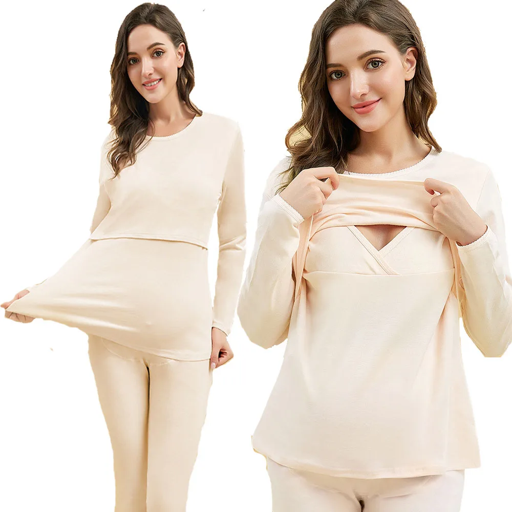 Cotton T Shirt Maternity Women Nursing Top Breastfeeding Sleepwear Pajamas Innerwear Cotton Breathable T-Shirt Pregnancy Mujer