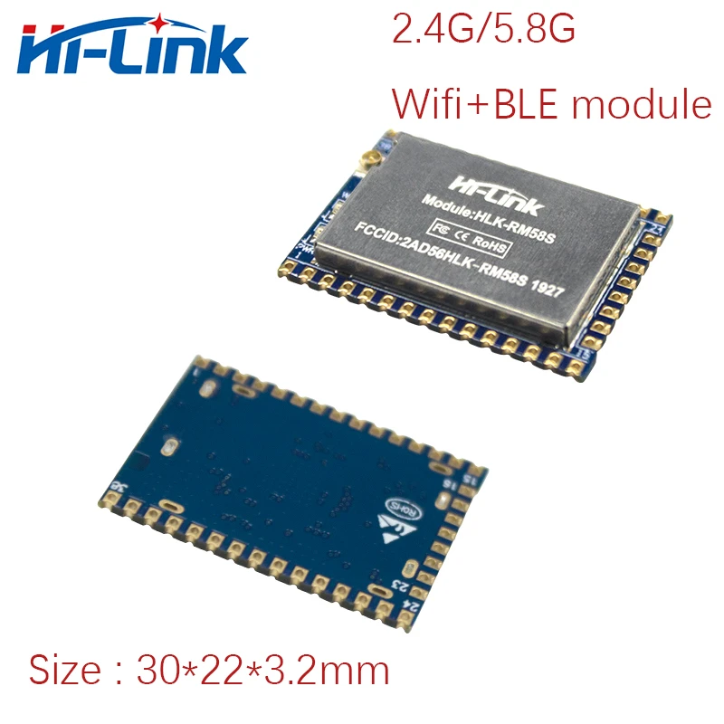 Free Ship 2pcs/lot 2.4g/5.8g Dual Band Wireless module with Bluetooth HLK-RM58S Hi-Link