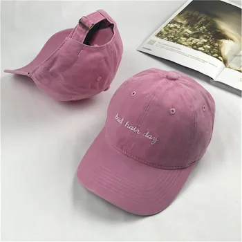 

New bad hair day embroidery baseball cap cotton washed adjustable snapback hat women men hip hop letter dad hats