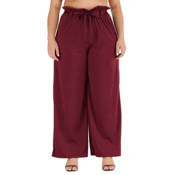 

Women Plus Size Pants New High Waist Bandage High Waist Easy Trousers Autumn Winter Fashion Casual Loose Wide Leg Pants YL5