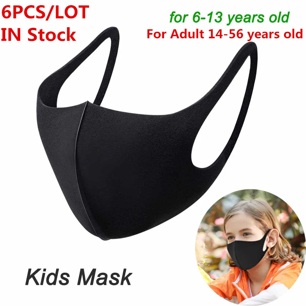 

6Pcs/Lot For 6-56 Years Kids Children Mouth Mask Anti Pollution Mask PM2.5 Air Dust Face Masks Washable And Reusable Mouth Cover
