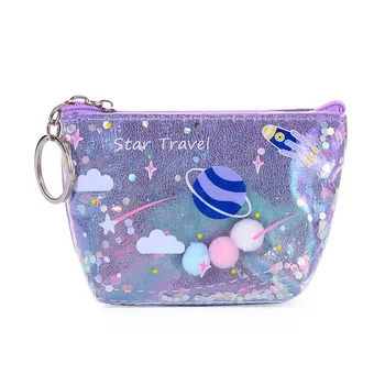 

2020 Fashion Womens Lady Kid Coin Wallet PVC Lady Small Mini Coin Pouch Zipper Money Key Earphone Line Holder Purse Money Bag