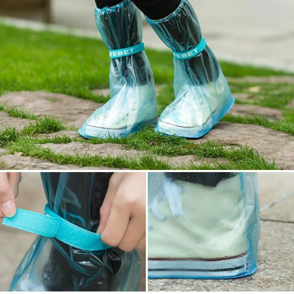 Children PVC Adult Waterproof Rainboots Thicken Outdoor Overshoes Non-Slip Shoe Cover Reusable