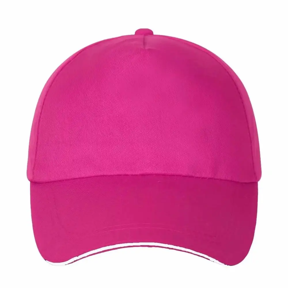 Розово-красный Мужская кепка Snapback в стиле хип-хоп, летние солнцезащитные кепки, хлопковая кепка, модная однотонная уличная Бейсболка унисекс, бейсболка с логотипом на заказ - Цвет: Розово-красный