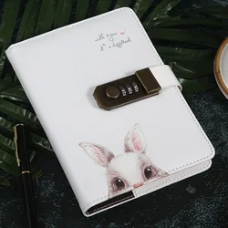 Carnet de notes rétro avec mot de passe B6, carnet personnel avec Code de verrouillage, bloc notes épais en cuir PU, planificateur quotidien, fournitures scolaires et de bureau, cadeau 