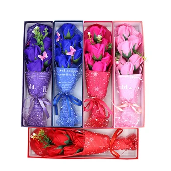 

1 Rose Soap Flower Floral Bouquet Gift Box For Mothers Day Wedding Party Present Gift From Valentines Day