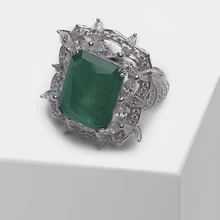 Местное фокусное модное 925 Серебряное прямоугольное полое дизайнерское изящное блестящее кольцо