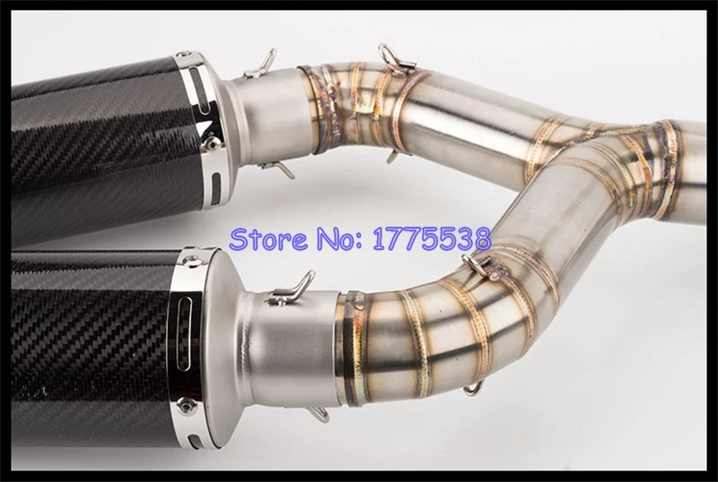 Motorcycle for Aprilia SHIVER 750 2008-2016 Exhaust System Dual Link Pipe Carbon Motorbike Muffler Escape for Aprilia Motorcycle - Image 4