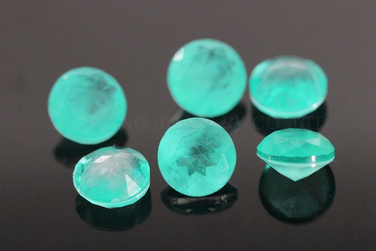 Лабораторные искусственные камни Paraiba круглой формы для изготовления ювелирных изделий 5,0~ 12,0 мм