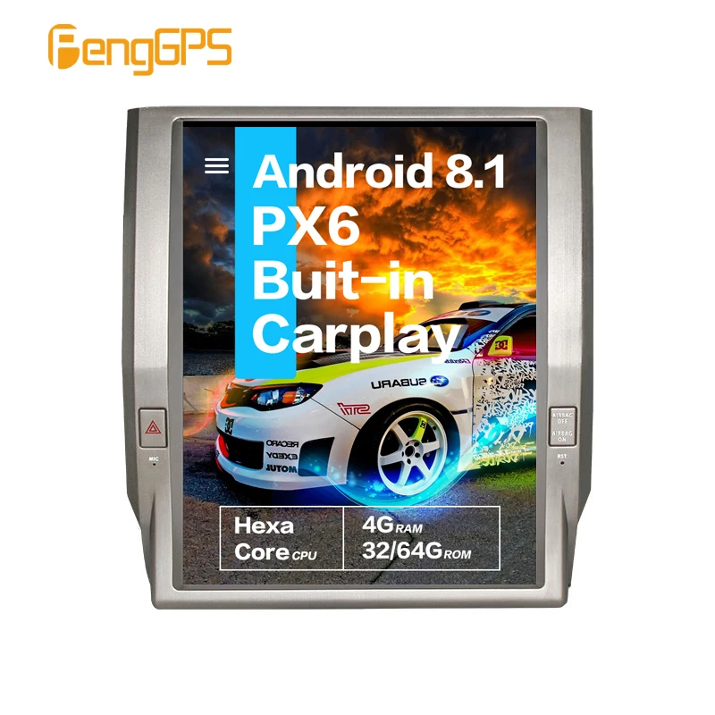 

12.1''Tesla Android 8.1PX6 4+64GB voice control Built-in CARPLAY Car Radio For Toyota Tundra 2014 - 2018 GPS Navigation