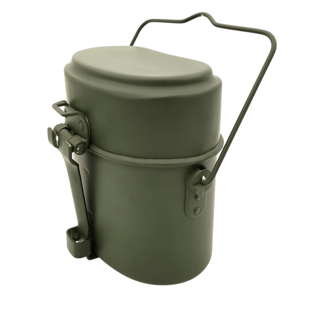 

1 Lunch Box German Military 79 Aluminum Lunch Box Outdoor Heatable Food Container Camping Tableware Green Set