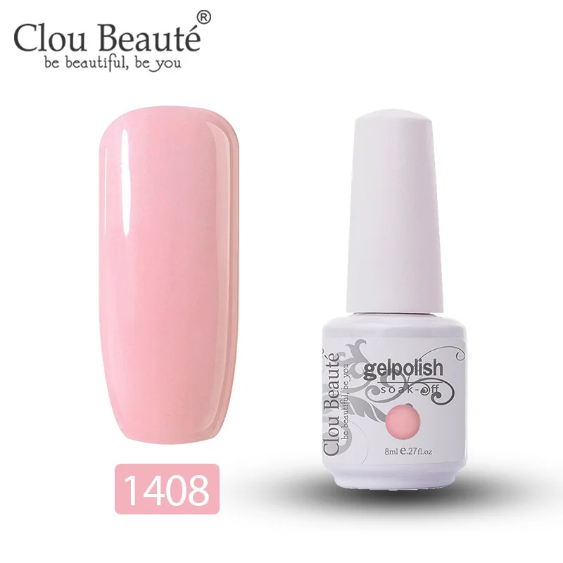 1408 Clou Beaute Гель-лак для ногтей Гибридный блеск для ногтей Цветной Гель-лак неоновый гель для ногтей 8 мл UV Vernis Полупостоянный праймер верхнее покрытие - Цвет: 1408