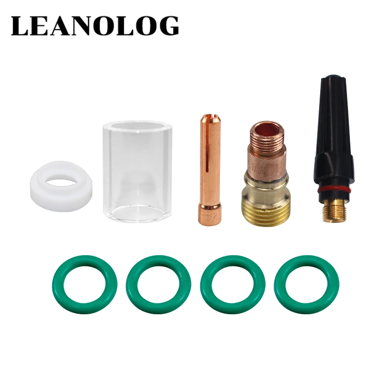 9Pcs 1.6mm Welding Torch TIG Gas Lens Glass Cup Kit with O-rings Collet Nozzle Kit For WP-17/18/26 1/16'' TIG Welding Torch