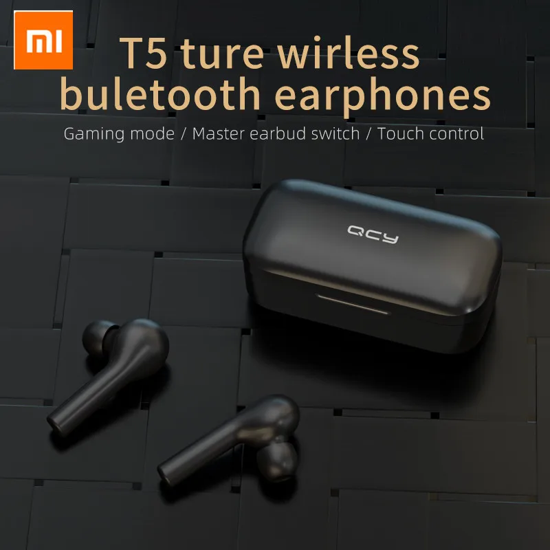 Xiaomi T5 TWS отпечатков пальцев сенсорные беспроводные наушники Bluetooth V5.0 3D стерео наушники с двойным микрофоном с шумоподавлением