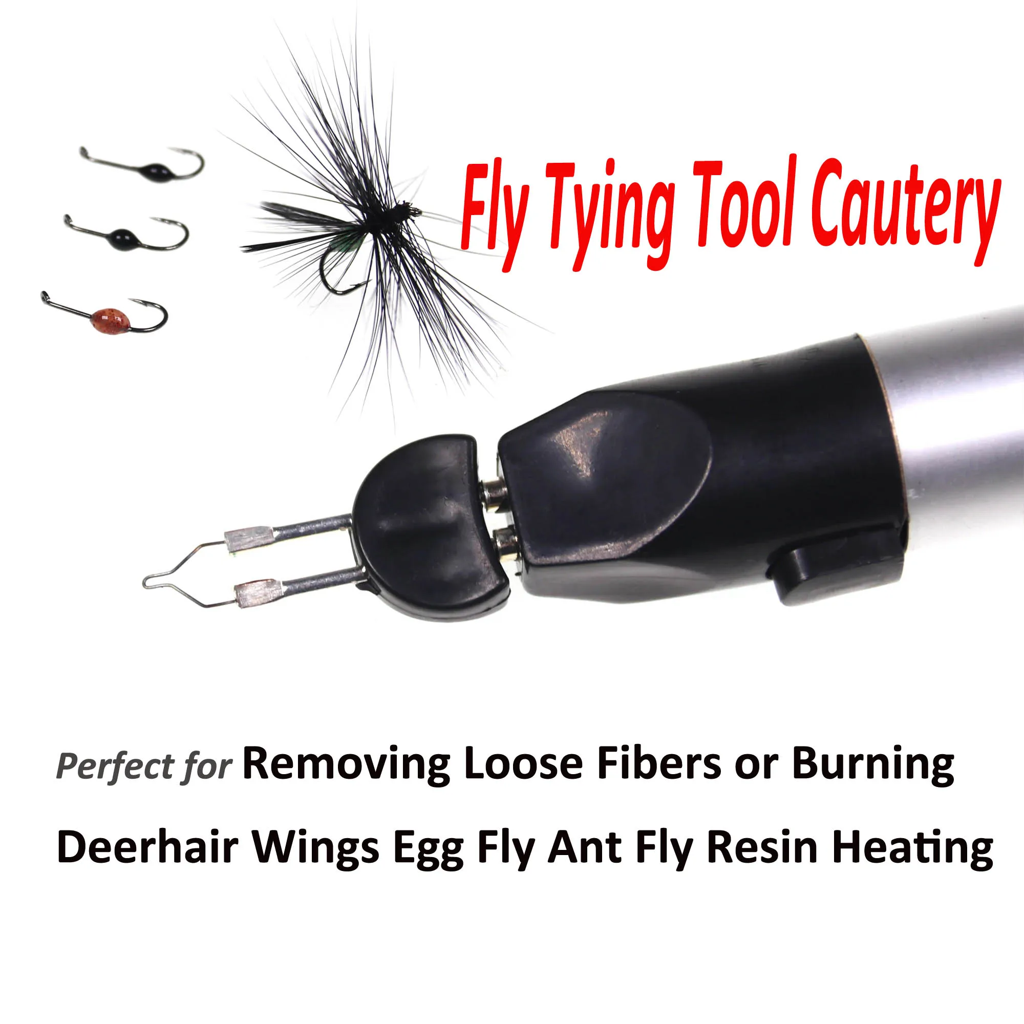 Bimoo Fast Heating Fly Tying Cautery Tool for Removing Loose Fibers Burning  Deerhair Wings Egg Ant Fly Resin Electrocoagulator