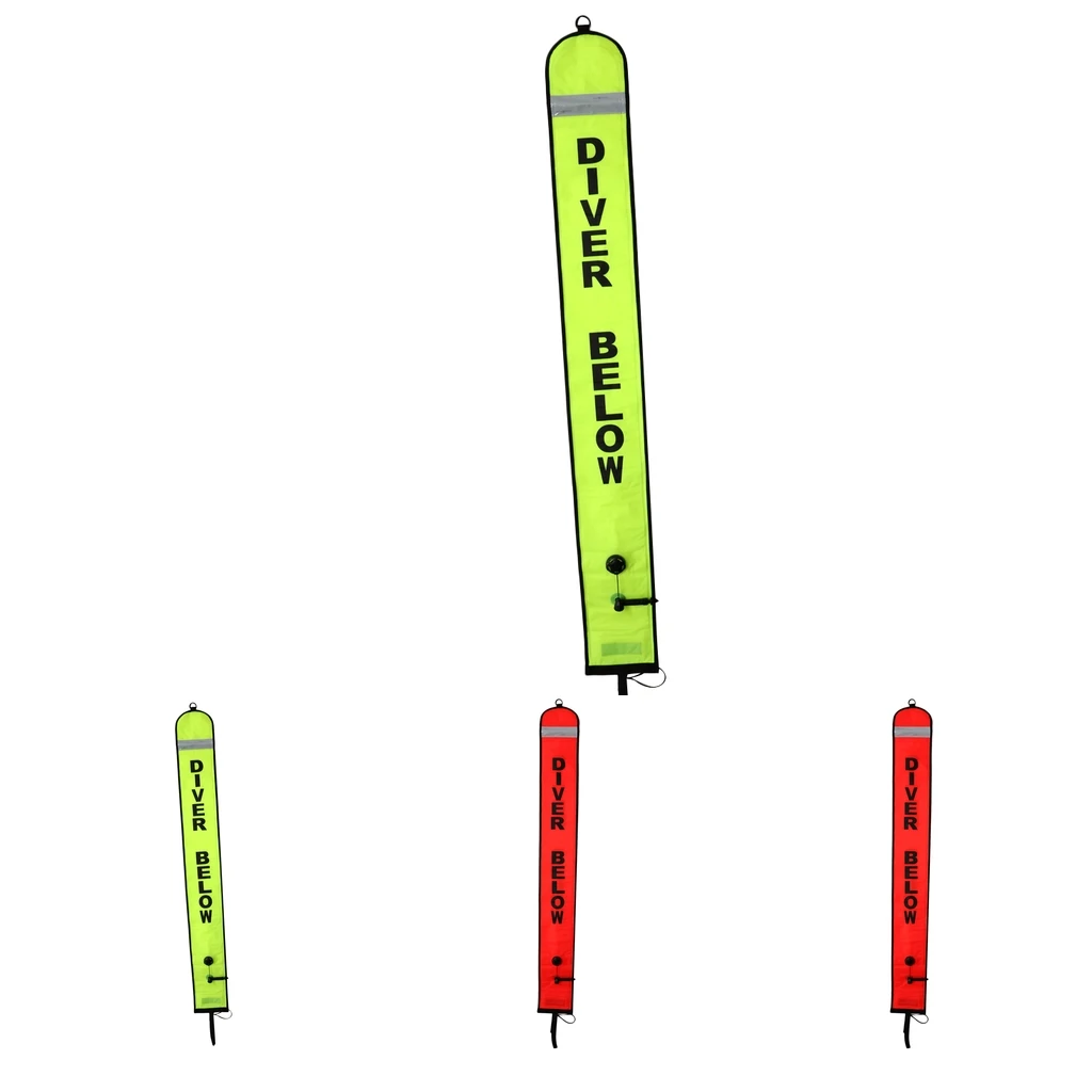 Scuba Diving SMB Surface Marker Buoy Tube & Reflective Tape Swimming Diving