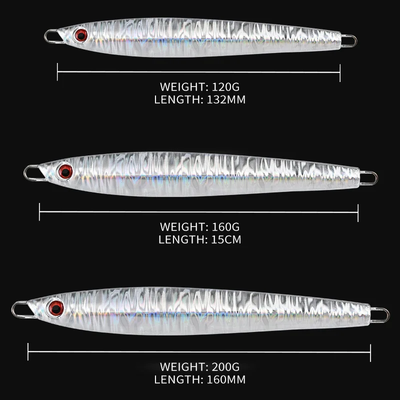 ALLBLUE 금속 지그 120g 160g 200g 인공 미끼 쇼어 빠른 지그 스푼 낚시 미끼 슈퍼 하드 바닷물 태클