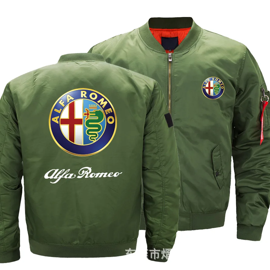 Летающая куртка Alfa Romeo Bomber, зимняя утепленная мужская куртка на молнии, аниме, мужская повседневная куртка P