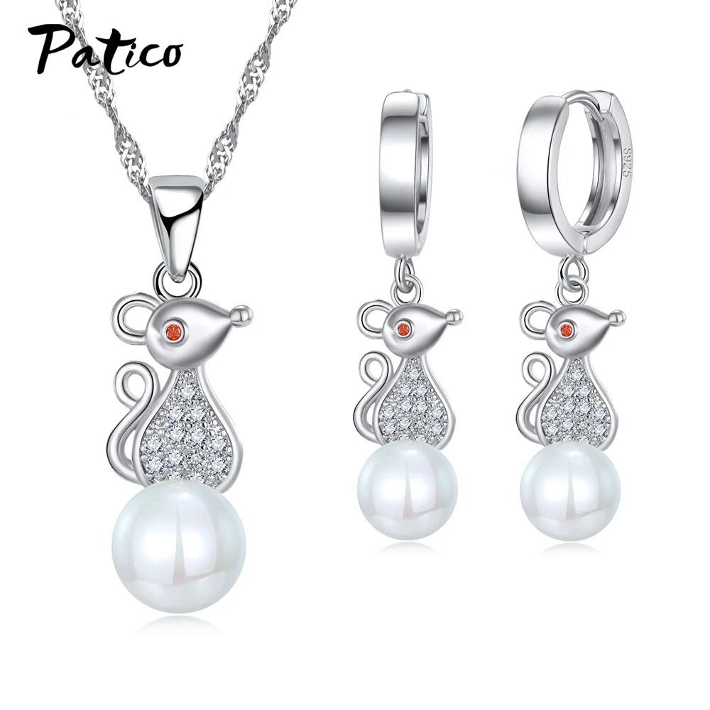 Роскошные Ювелирные наборы из стерлингового серебра 925 пробы Милые ожерелья в