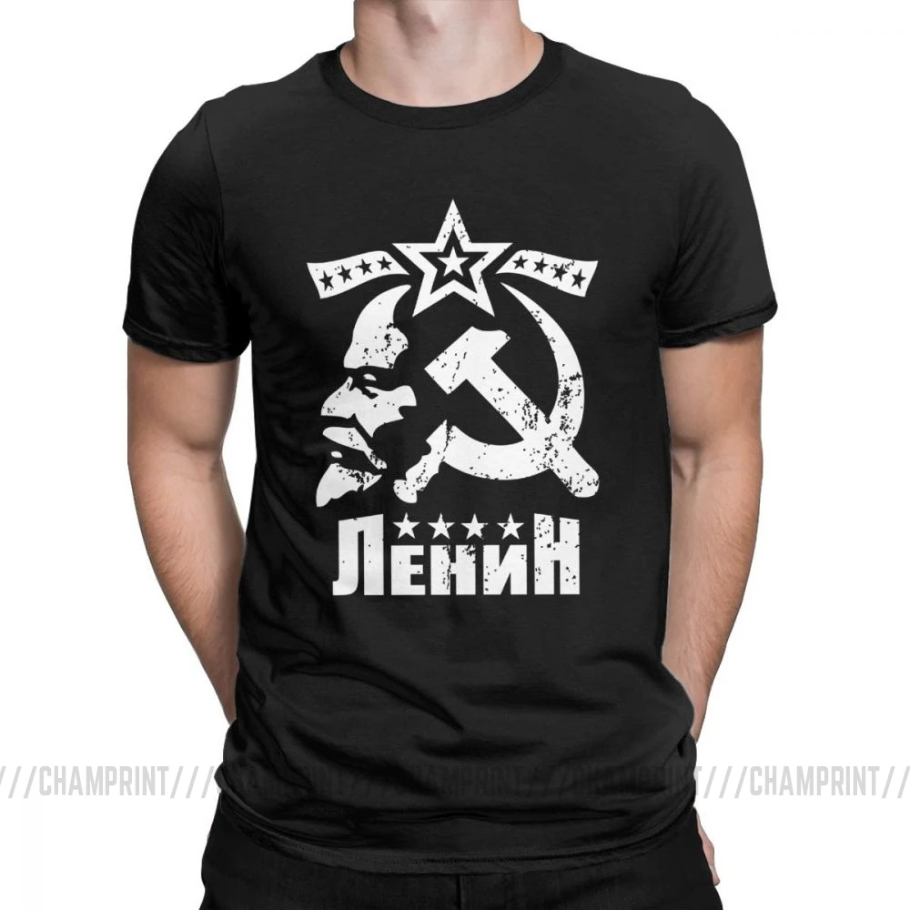 Мужские футболки в. И. Ленин, В. В., CCCP, СССР, футболка, Большевистская революция, одежда коммунизма, марксизма, футболка - Цвет: Черный
