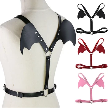 

Leather Harness Bandage Halterneck Beach Collar Gothic Waist Shoulder Necklaces Sexy Statement Party Jewelry Gifts