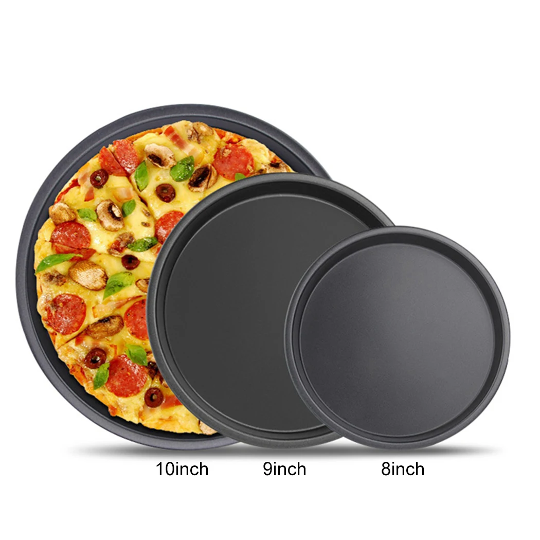 8910InchPizzaPanNonStickCarbonSteelRoundBakingTrayBaking