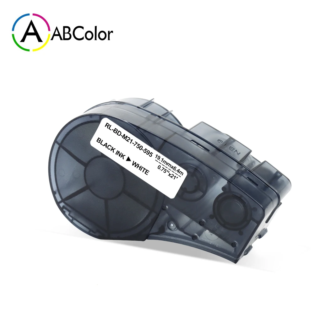 

A ABCOLOR Label Tape 19.1mm width Compatible For Brady BMP21 Plus ID PAL LABPAL Label Maker M21-750-595-WT Black on White Labels