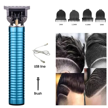 

Men T Outliner Professional USB Rechargeable Cordless Home Salon With Comb Carving Oil Head Hair Trimmer Grooming Beard Shaving