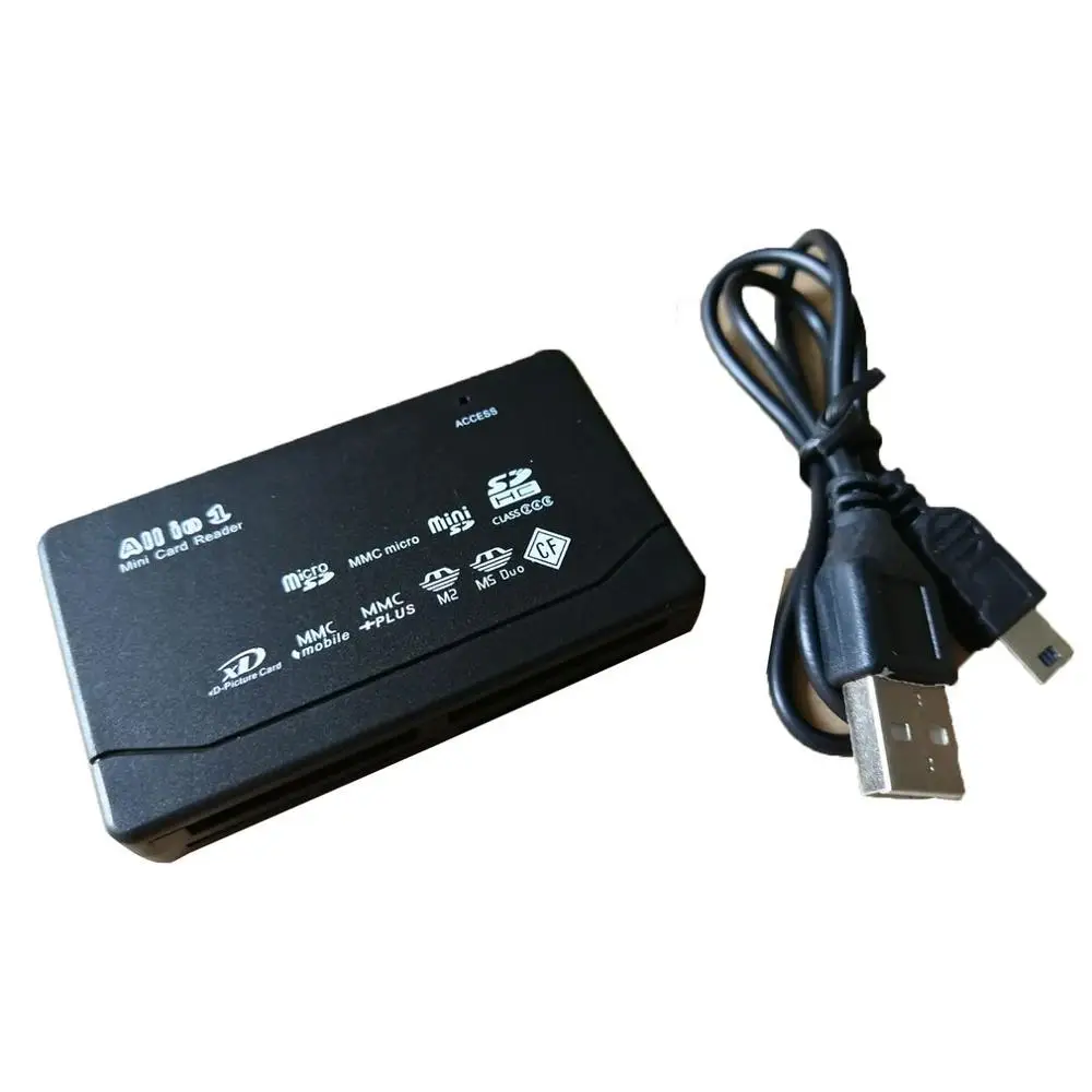Все в одном черный внешний высокоскоростной USB 2,0 считыватель паролей Многофункциональный портативный считыватель карт для XD MMC MS SD TF