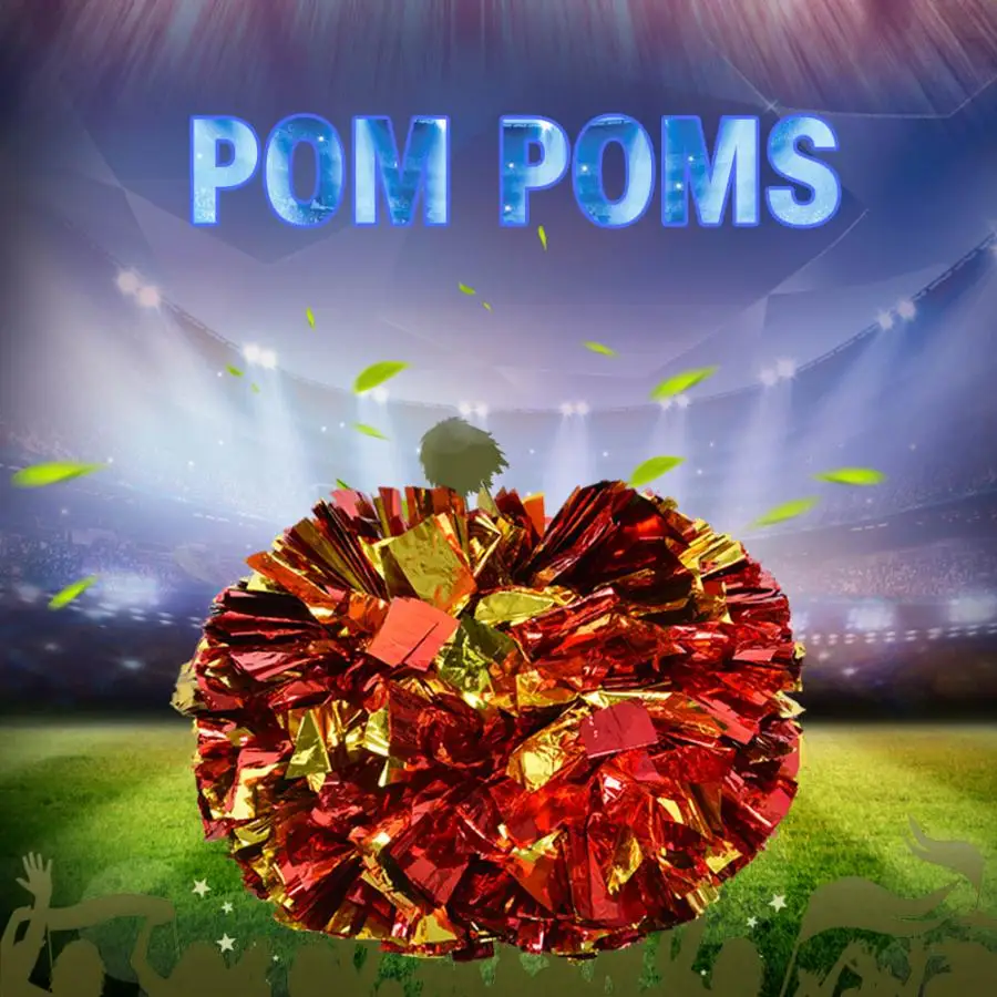 1 Pcs Cheerleading Streamer Pompoms Plastic Handle Bracelet Colorful Gymnastics Pompoms for Club Activity
