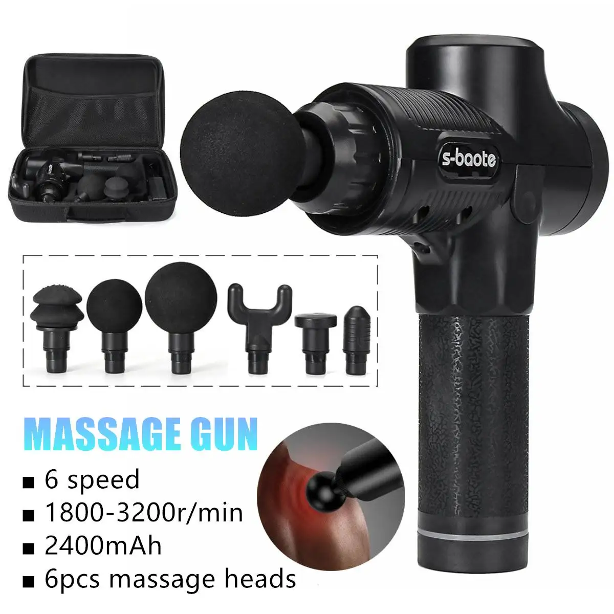 

Muscle Tissue Massage Guns Massager Muscle Pain Management after Training Exercise Body Relaxation Pain Relief Body Shaping 90W
