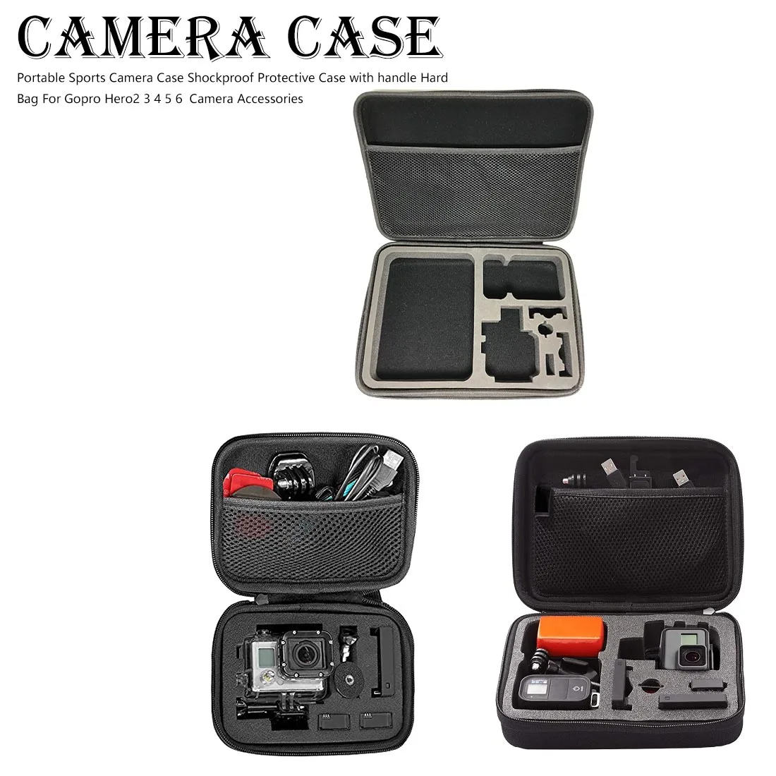 

Portable Sports Camera Protective Case Shockproof with Handle Hard Bag For Gopro Portable camera case Camera case for Hero4