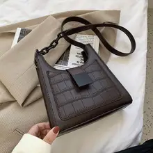 

2021 New Fashion Stone Grain Pu Leather High Sense One Shoulder Women's Bag Vintage Messenger Bag Versatile Armpit Waist Bag