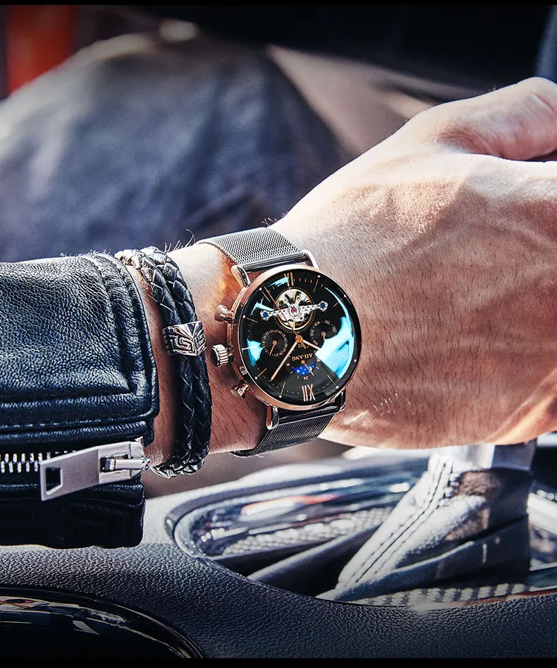 Часы наручные AILANG Relojes мужские спортивные часы скелетоны водонепроницаемость 30 м
